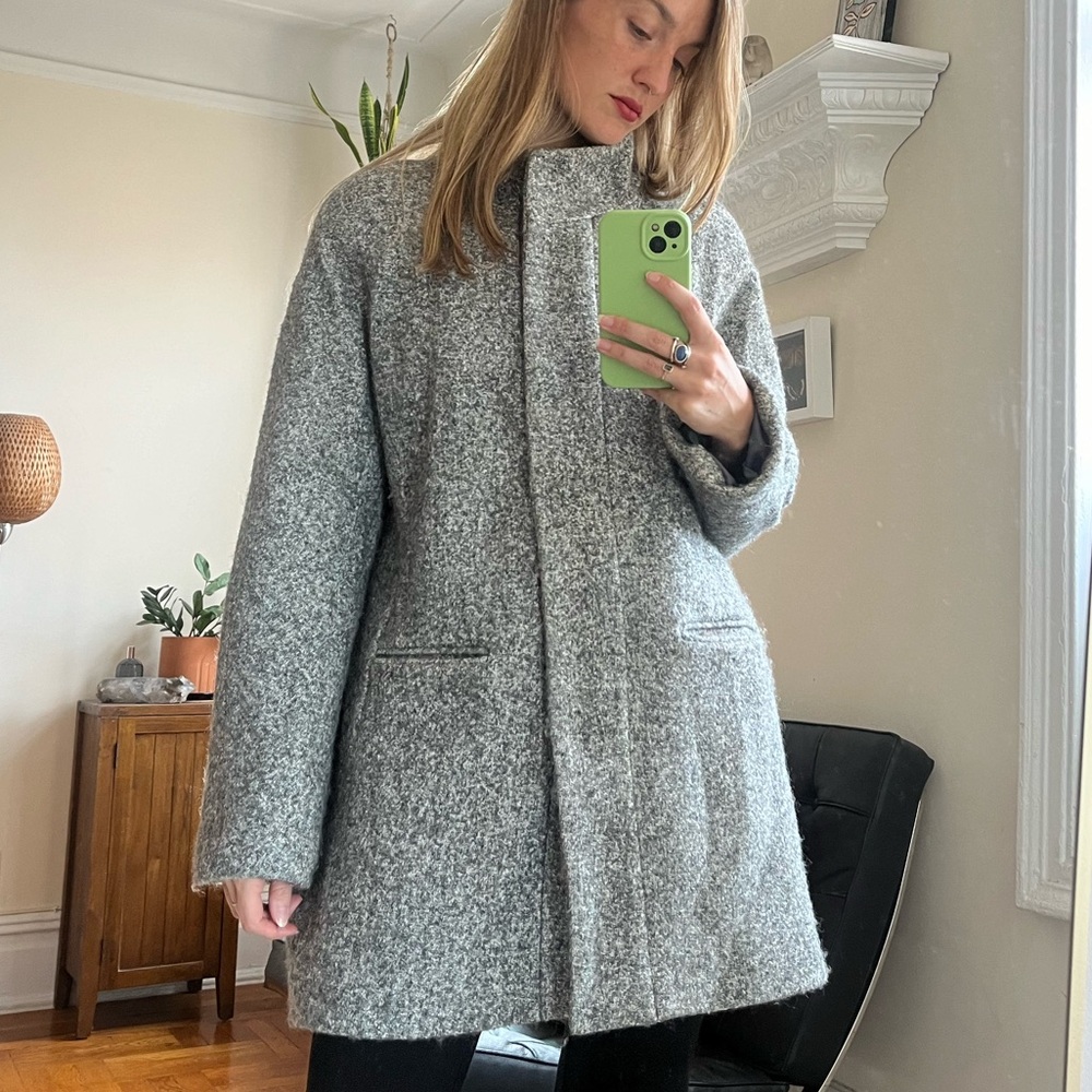 Wool oversized winter coat